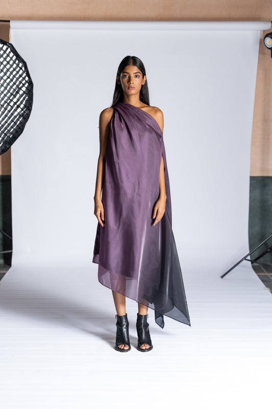 One Shoulder Dress Purple